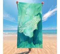 Litinliv Beach Towel, Microfibre Beach Towel, Oversized Adult Pool Towel, 180x90cm Quick Dry Sand Free Towels, Absorbent Thin Compact Towels for Adults Beach Essentials Accessories Vacation (turtle)
