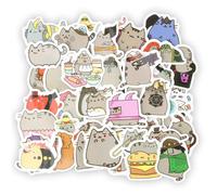 Litinliv Funny Cat Stickers Set, 100 Pcs Cute Cat Cartoon Stickers for Decoration, Waterproof, Cartoon Animal Stickers, for Water Bottles, Skateboards, Guitar, Luggage, Scrapbook, Bike