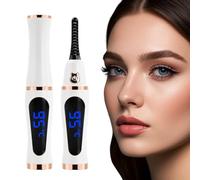 Litinliv Heated Eyelash Curler, USB Rechargeable Electric Lash Curler with 3 Heat Settings (65°C/85°C/95°C), Mini Portable for Women Girls