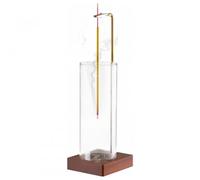Litinliv Incense Burner With Detachable Glass Ash Catcher - Stainless Steel Stick Holder, Round Wood Censer for Home, Office, Yoga, Meditation