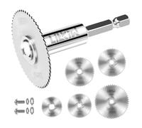LitKiwi 1/4-Inch Hex Shank Rotary Drill Saw(with 5PCS Blades),HSS Saw Disc Wheel Cutting Blades for Drills Rotary Tools