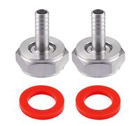 LitKiwi 2PCS Stainless Steel 304 Beer Keg Coupler Fitting,Beer Line Connector Kit,Hex Nut 5/8"G Thread x 5/16" Barb Fittings,Suit for 5/16" ID Beer Line Hose with Clamps