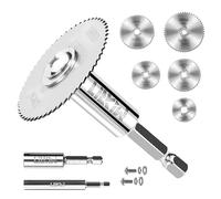 LitKiwi 5PCS Rotary Drill Saw Blades, 2PCS 1/4" Hex Shank, HSS Material, Compatible with Wood, Aluminium, Copper, Saw Blade Cutting Tool