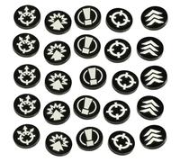 LITKO 18mm Command Tokens | Compatible with Warhammer Legions Imperialis | Assigns activation order | 5 each of Advance, Charge, Fall Back, First Fire, March | UV-printed acrylic | Set of 25