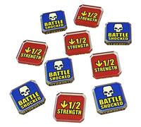 LITKO Upgrade Tokens | Compatible with Warhammer 10th Edition | Half-Strength | Battle Shocked | Wound | Movement | Modifier | WH40Kv10 (Half Strength/Battle Shocked)