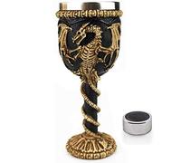 Medieval GOT Dragon Chalice Goblet Dungeons & Dragons Game Gift Ideas of Thrones Merchandise Drinking Cup Vessel with Wine Drip Ring
