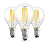 LiTlight Vintage Light Bulb E14, 4W LED Filament Lamp, 40 Watt Equivalent, Antique Style Retro Clear Glass LED, 2700K Warm White, 400LM, Non-dimmable, Golf Ball G45 Globe Bulb, 3 Pcs