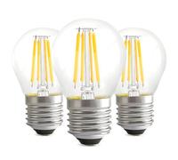 LiTlight Vintage Light Bulb E27, 4W LED Filament Lamp, 40 Watt Equivalent, Antique Style Retro Clear Glass LED, 2700K Warm White, 400LM, Non-dimmable, Golf Ball G45 Globe Bulb, 3 Pcs