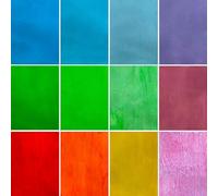 LITMIND 12 Sheets Transparent Stained Glass Variety Pack - 6 x 4 Inch Cathedral Art Glass for Mosaic Crafts & Supplies, Assorted Colors Glass Sheets for Stunning Stained Glass Projects