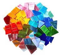 LITMIND 2.2LB Irregular Stained Glass Scraps - Mosaic Glass Pieces & Mosaic Tiles for Crafts Bulk in Assorted Colors and Shapes, Perfect for Mosaic Making Projects, Home Decor, and More