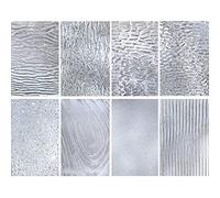 LITMIND 8 Sheets Textured Clear Transparent Stained Glass Variety Pack, 4x6 Inch Premium Art Mosaic Tiles for Crafts & Projects