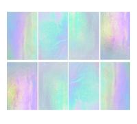 LITMIND 8 Sheets White Iridescent Stained Glass Sheets, Mosaic Glass Tiles for Crafts, Stained Glass Projects Supplies