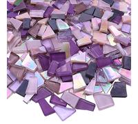 LITMIND Purple Mixed Irregular Glass Mosaic Tiles for Art Crafts, 9oz Value Pack Mosaic Making Supplies, Mosaic Kits for Adults