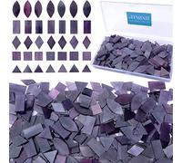 LITMIND Stained Glass Mosaic Tiles for Crafts, 5 Shapes Mixed Glass Mosaic Making Supplies