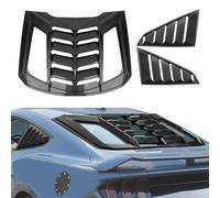 LitMiRaCle Rear+Side Window Louvers for Ford Mustang 2024+, ABS Plastic Windshield Sun Shade Cover Vent Wind Shutter Set for Mustang 2024 2025 Accessories, Carbon Fiber 3PCS
