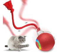 LITNST Interactive Cat Ball Toy 2025 New Indoor Cat Toy for Bored Indoor Adult Cats, 360° Automatic Rolling Ball Toy Electric Dog Ball, Cat Rotating Ball Toy for Cats Kittens, Motion Activated, (Red)