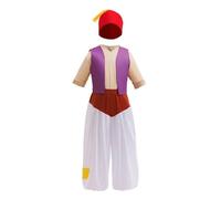 Lito Angels Aladdin Costume Genie Outfit for Boys, 4-Piece Arabian Prince Dress Up Set with Vest Hat Exotic Middle Eastern Style Cosplay Book Day, Age 7-8 Years