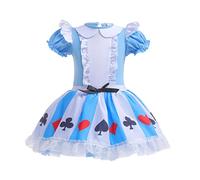 Lito Angels Alice in Wonderland Princess Ballerina Costume Ballet Leotard with Tutu Dress for Kids Girls, Fancy Dance Wear Outfit Age 7-8 Years, Blue (Tag Number 140)