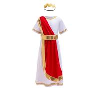 Lito Angels Ancient Roman Greek God Costume Fancy Dress Up Outfits Set with Laurel Headband for Kids Boys Age 12-13 Years