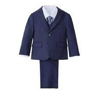 Lito Angels Baby Boys Blue Tuxedo Suits & Blazers Formal Dress Wear Wedding Outfit 5 Piece Set Age 18-24 Months (Tag Number 02)
