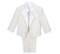 Lito Angels Baby Boys Ivory Tuxedo Suits & Blazers Formal Dress Wear Wedding Outfit 5 Piece Set Age 18-24 Months