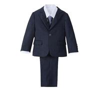 Lito Angels Baby Boys Navy Tuxedo Suits & Blazers Formal Dress Wear Wedding Outfit 5 Piece Set Age 12-18 Months (Tag Number 01)