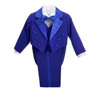 Lito Angels Baby Boys Tuxedo Wedding Suits & Blazers, Page Boy Formal Outfit 5 Pieces Set with Waistcoat, Age 12-18 Months, Royal Blue (Tag Number 02)