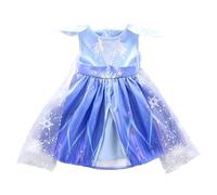 Lito Angels Baby Girls Ice Princess Snow Queen Costume Birthday Party Fancy Dress Up with Snowflake Cape Age 3-6 Months Blue 267