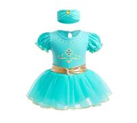 Lito Angels Baby Girls Princess Jasmine Fancy Dress Up Costume Infant Onesie Bodysuit Romper Birthday Outfits with Headband Age 9-12 Months