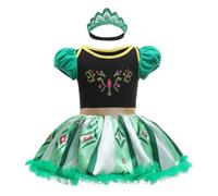Lito Angels Baby Princess Anna Bodysuit Onesie Romper with Hairband Infant Halloween Costume Fancy Dress Up Birthday Party Outfits Age 12-18 Months Green 298