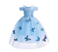 Lito Angels Blue Princess Cinderella Costume Birthday Party Fancy Dress Up with Butterfly for Baby Girls Age 18-24 Months (Tag Number 70)