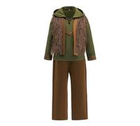 Lito Angels Boys Dragon Rider Inspired Costume, Forest Archer and Robin Hood Style Viking Adventurer Medieval Fancy Dress Storybook Hero Outfit with Faux Fur Vest - 10-11 Years, Green