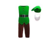 Lito Angels Boys Dwarf Costume with Hat and Beard, Green, 11-12 Years