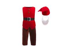 Lito Angels Boys Dwarf Costume with Hat and Beard, Red, 8-9 Years