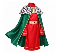 Lito Angels Boys King Costume Royal Robe Cape Belt World Book Day | 3-piece royal robe, spotted-collar cape and jewelled belt for World Book Day, school plays and fancy dress.