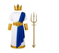 Lito Angels Boys Poseidon Costume Gr od Toga with Trident, 5-7 Years