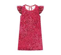 Lito Angels Girls A-Line Sequin Party Dress, Age 2-12 Years | All-over sequins, A-line shape, Round neck, Flutter sleeves, Birthday Party, Wedding, Christmas