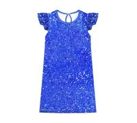 Lito Angels Girls A-Line Sequin Party Dress, Age 2-12 Years | All-over sequins, A-line shape, Round neck, Flutter sleeves, Birthday Party, Wedding, Christmas