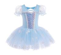 Lito Angels Girls Ballet Tutu Dress Ballerina Princess Elsa Costume Sparkling Blue Tulle Skirt Kids Dance Wear Birthdays Fancy Outfit Age 6-7 Years