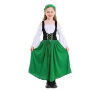 Lito Angels Girls Bavarian Dirndl Costume with Head Scarf, Green, 12-13Y