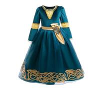 Lito Angels Girls Brave Princess Merida Dress Age 2-3 Years, Medieval Fancy Gown with Long Sleeves for Halloween, Christmas, World Book Day & Birthday Party