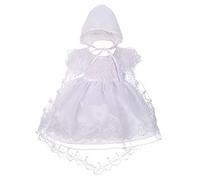 Lito Angels Girls Christening Gown with Cape and Bonnet, White, Age 6-12M