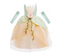 Lito Angels Girls Frog Princess Fancy Dress Costume with Vine Flower and Arm Bands Accessories for Parties Halloween, Age 10-12 Years