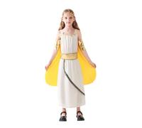 Lito Angels Girls Greek Goddess Costume, Ancient Roman Toga Mythology Outfit with Cape & Headband for School Plays History Dress Up, Age 9-10 Years