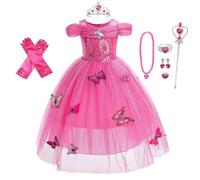 Lito Angels Girls Hot Pink Princess Costume Set with Butterfly, Age 3