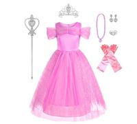 Lito Angels Girls Hot Pink Princess Costume Set with Butterfly, Age 4