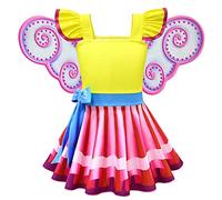Lito Angels Girls Kids Fancy Nancy Costume Dress Up Set with Butterfly Wings Halloween Birthday Themed Party Outfits Age 7-8 Years Yellow 290