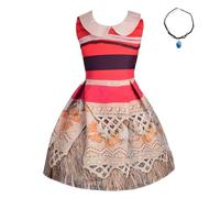 Lito Angels Girls Kids Princess Costumes Fancy Dress Up A-line Skirt Sleeveless Birthday Party Outfit with Necklace Age 3-4 Years