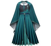 Lito Angels Girls Kids Princess Queen Coronation Dress with Cape Halloween Costume Birthday Party Fancy Outfits Age 5-6 Years Old Green 291