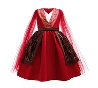 Lito Angels Girls Mulan Inspired Warrior Princess Fancy Dress Costume Long Gown Outfit for World Book Day Halloween Birthday School Events Age 6-7 Years